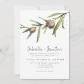 Rustige Waterverf Olive Branch Green Wedding Kaart (Voorkant)