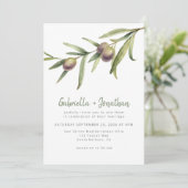 Rustige Waterverf Olive Branch Green Wedding Kaart (Staand voorkant)