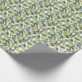 Rustige Waterverf Olive Branches Greenery Pattern Cadeaupapier (Hoek)