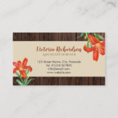 Rustige Waterverf Oranje Lilies Floral Art Visitekaartje (Achterkant)