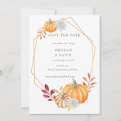 Rustige Waterverf Oranje pompoenen Aankondiging (Voorkant)