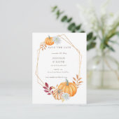 Rustige Waterverf Oranje pompoenen Aankondigingskaart (Staand voorkant)