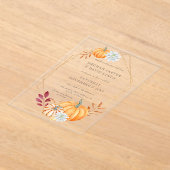 Rustige Waterverf Oranje pompoenen Acryl Uitnodigingen (Laagn)