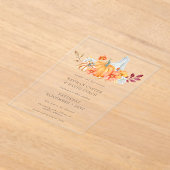 Rustige Waterverf Oranje pompoenen Acryl Uitnodigingen (Laagn)