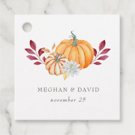 Rustige Waterverf Oranje pompoenen Bedankjes Labels