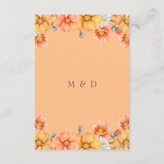 Rustige Waterverf Oranje pompoenen Informatiekaartje (Achterkant)