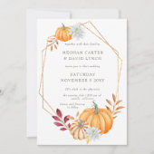 Rustige Waterverf Oranje pompoenen Kaart (Voorkant)