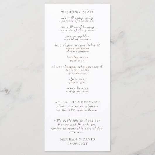 Rustige Waterverf Oranje pompoenen Programmakaart (Achterkant)