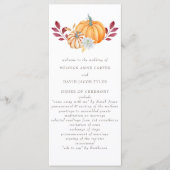 Rustige Waterverf Oranje pompoenen Programmakaart (Voorkant)