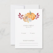 Rustige Waterverf Oranje pompoenen RSVP Kaartje (Voorkant)