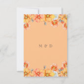 Rustige Waterverf Oranje pompoenen RSVP Kaartje (Achterkant)