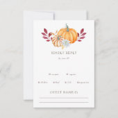 Rustige Waterverf Oranje pompoenen RSVP Kaartje (Voorkant)