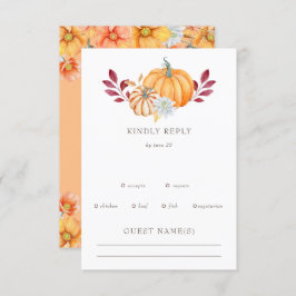 Rustige Waterverf Oranje pompoenen RSVP Kaartje