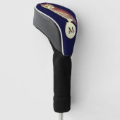 Rustige Waterverf Owl Monogram Naam Navy Blue Golf Golfheadcover (Schuin)