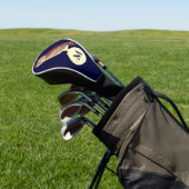 Rustige Waterverf Owl Monogram Naam Navy Blue Golf Golfheadcover (Insitu)