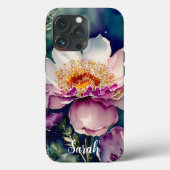 Rustige Waterverf Paars en witte bloemen Case-Mate iPhone Case (Achterkant)