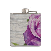 Rustige Waterverf Paars Roos Houtmonogram Heupfles (Achterkant)