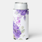 Rustige Waterverf Paarse Floral Wedding Seltzer Blikjeskoeler (Seltzer Achterkant)