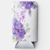 Rustige Waterverf Paarse Floral Wedding Seltzer Blikjeskoeler (Voorkant)