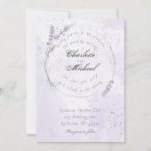 Rustige waterverf paarse lavenderbloembruiloft kaart (Voorkant)