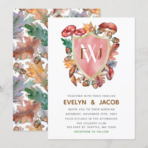 Rustige Waterverf paddenstoelen vieren het huwelij Kaart