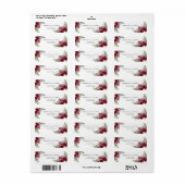 Rustige Waterverf Pastel Maroon Bloom Adres  Etiket (Full Sheet)