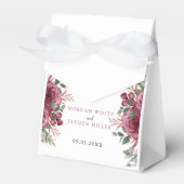 Rustige Waterverf pastel Maroon Bloom Wedding Fav Bedankdoosjes (Voorkant Zijde)