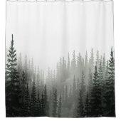 Rustige Waterverf Pijnbos Douchegordijn (Voorkant)