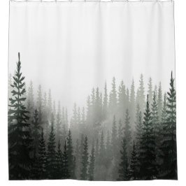 Rustige Waterverf Pijnbos Douchegordijn