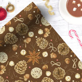 Rustige Waterverf Pine Cone Brown Holiday Cadeaupapier