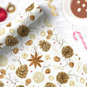 Rustige Waterverf Pine Cone Holiday Cadeaupapier