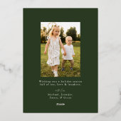 Rustige Waterverf Pine Cone Photo Collage Folie Feestdagenkaart (Achterkant)