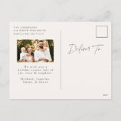 Rustige Waterverf Pine Cone Wreator 2 Foto Feestdagenkaart (Achterkant)