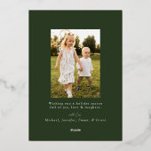 Rustige Waterverf Pine Cone Wreator 2 Foto Folie Feestdagenkaart (Achterkant)