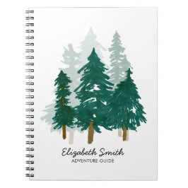 Rustige Waterverf Pine Forest Bossen Script Name Notitieboek