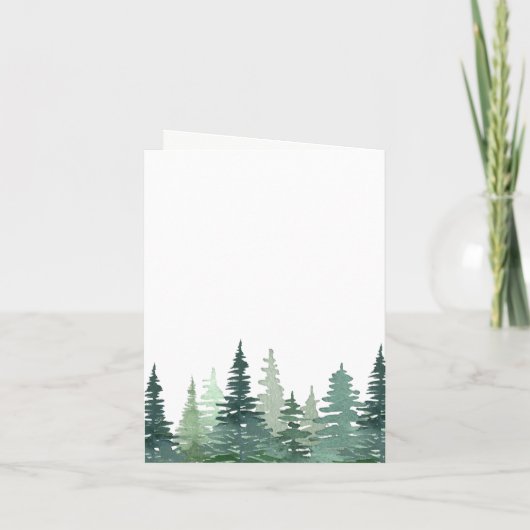 Rustige Waterverf Pine Forest Hartelijk dank (Achterkant)