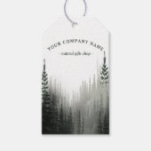 Rustige Waterverf Pine Forest Logo Custom Gift Lab Cadeaulabel (Voorkant)