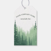 Rustige Waterverf Pine Forest Logo Custom Gift Lab Cadeaulabel (Voorkant)