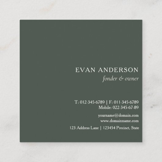 Rustige Waterverf Pine Forest Logo Square Business Vierkante Visitekaartje (Achterkant)