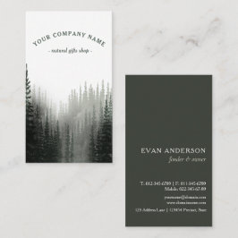 Rustige Waterverf Pine Forest Logo Visitekaartje