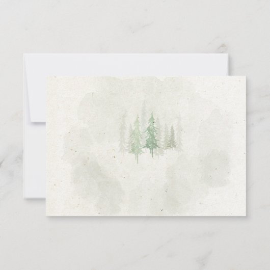 Rustige Waterverf Pine Forest RSVP (Achterkant)