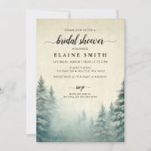 Rustige Waterverf Pine Forest Vrijgezellenfeest Kaart (Voorkant)