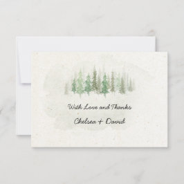 Rustige Waterverf Pine Forest Wedding Bedankt