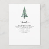 Rustige Waterverf Pine Forest Winter Wedding Encl Informatiekaartje (Voorkant)