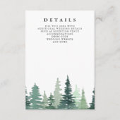 Rustige Waterverf Pine Forest Winter Wedding Informatiekaartje (Voorkant)