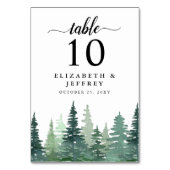 Rustige Waterverf Pine Forest Winter Wedding Kaart (Voorkant)