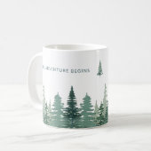 Rustige Waterverf Pine Forest Winter Wedding Koffiemok (Voorkant links)