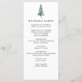 Rustige Waterverf Pine Forest Winter Wedding Programmakaart (Achterkant)