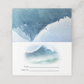 Rustige Waterverf Pine Mountains Lake Wedding Plac Plaatskaartje (Buitenkant ongevouwen)