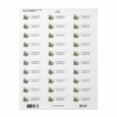 Rustige Waterverf Pine Tree Deer Adres Etiket (Full Sheet)